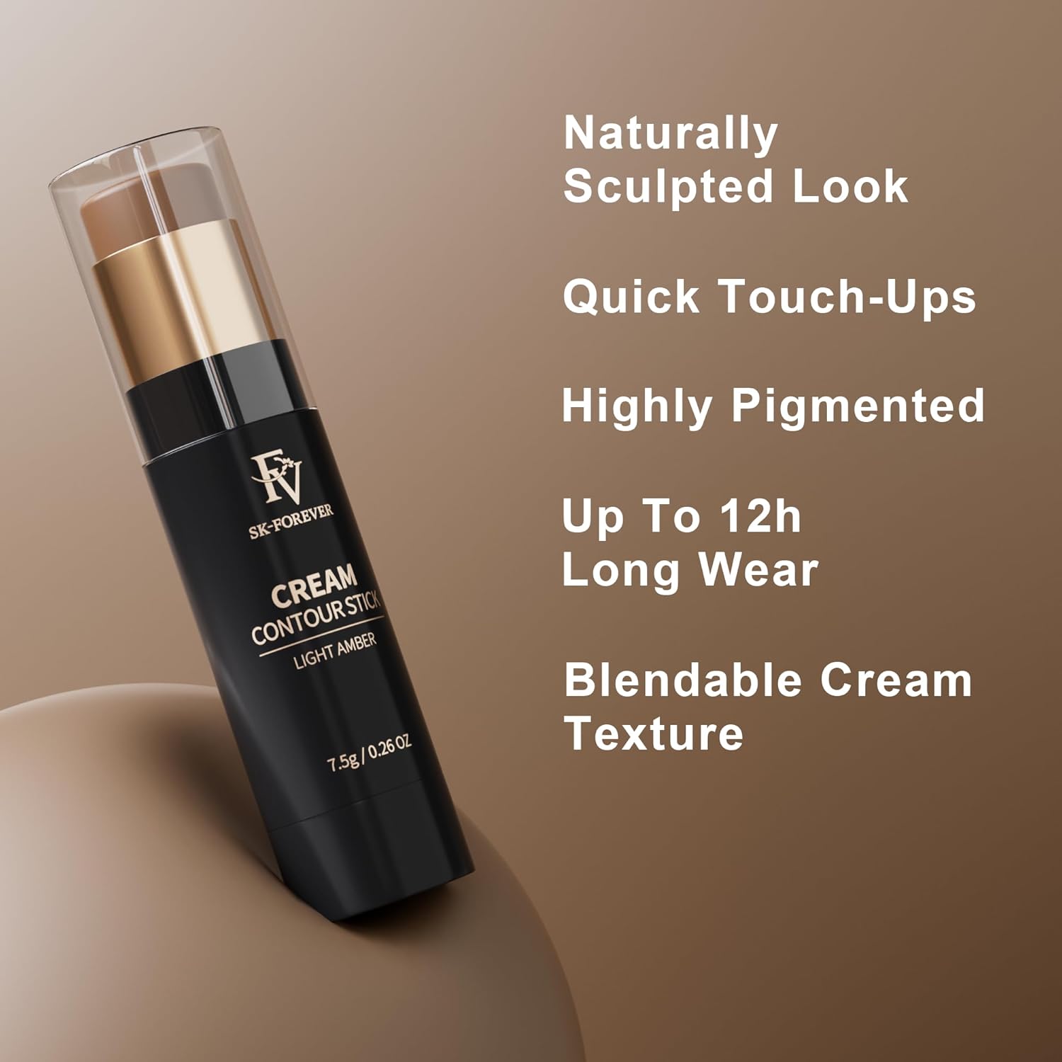 FV Cool Toned Contour Stick, Creamy & Blendable Formula, Highly Pigmented, Long-Lasting for a Natural, Waterproof Finish, Face Sculpting Makeup for Fair/Light Skin, Beginner Friendly, 01 Amber - Image 4