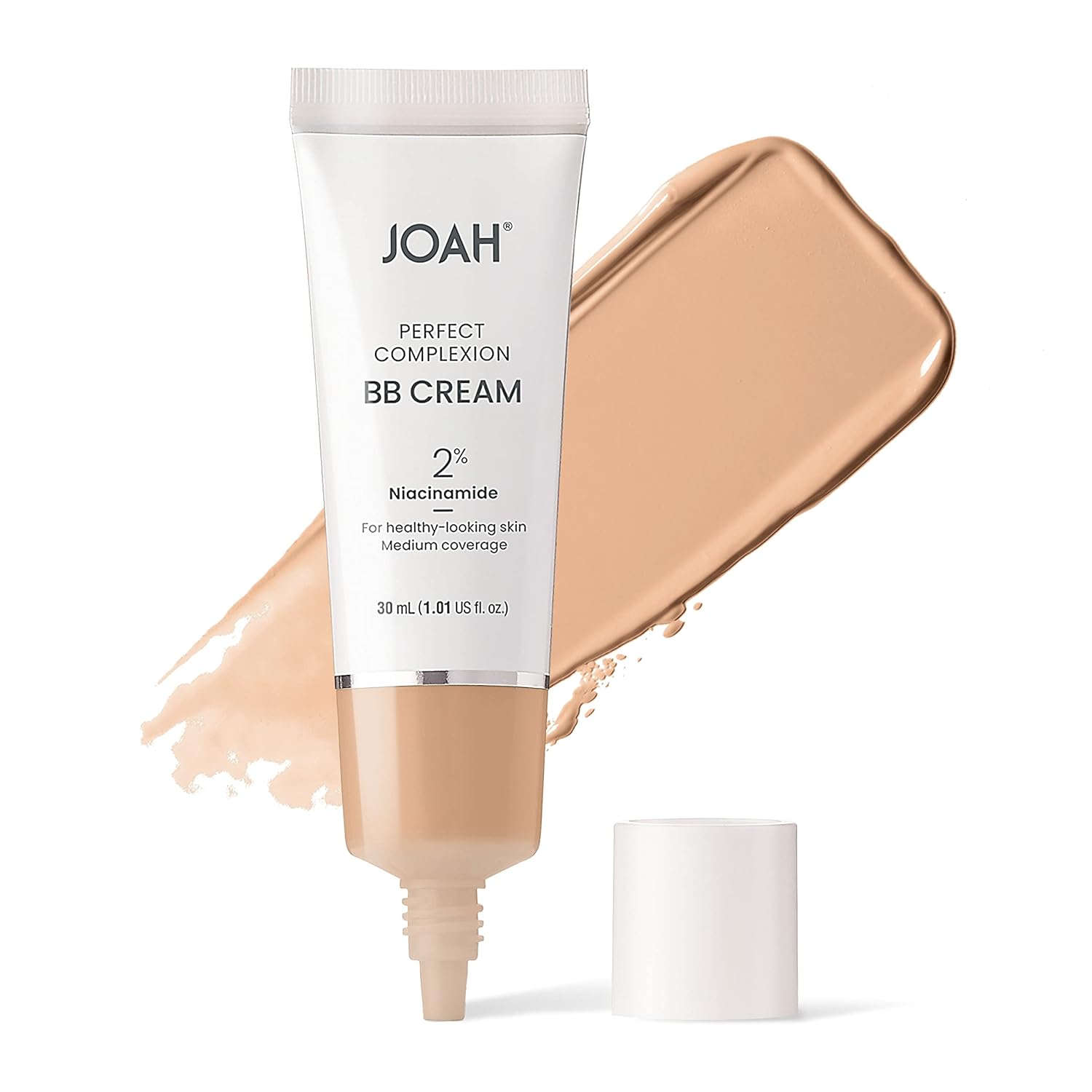 JOAH Perfect Complexion BB Cream with Hyaluronic Acid and Niaciminade, Korean Makeup with Medium Buildable Coverage, Evens Skin Tone, Lightweight, Semi Matte Finish, Tan with Neutral Undertones (Light with Cool Undertones) - Image 2