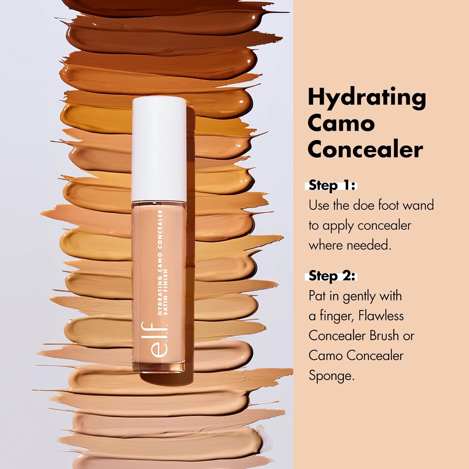 e.l.f. Hydrating Camo Concealer, Covers Blemishes & Under-Eye Circles, Full-Coverage & Delivers A Satin Finish, Vegan & Cruelty-Free, Light Ivory - Image 4