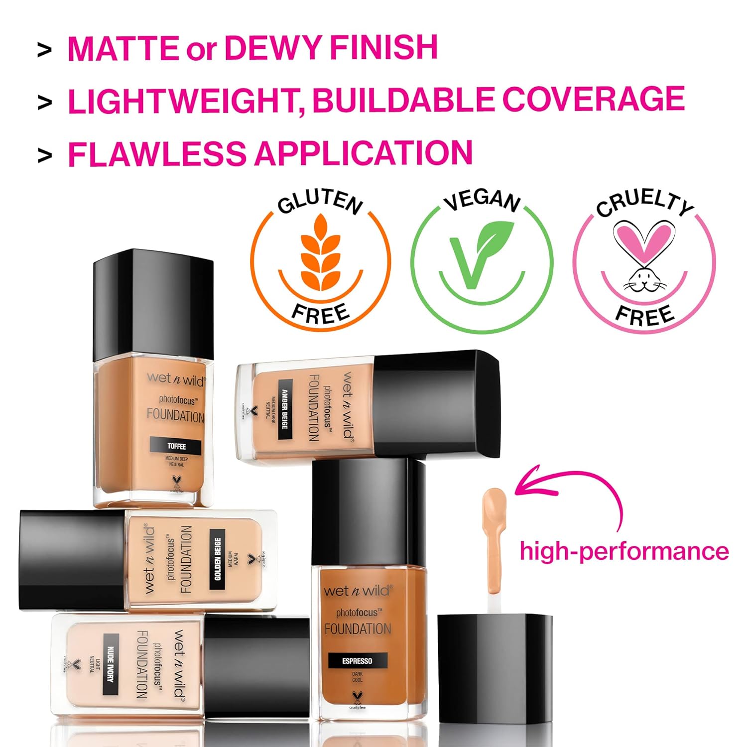 wet n wild Photo Focus Matte Liquid Foundation Desert Beige, Vegan & Cruelty-Free - Image 5