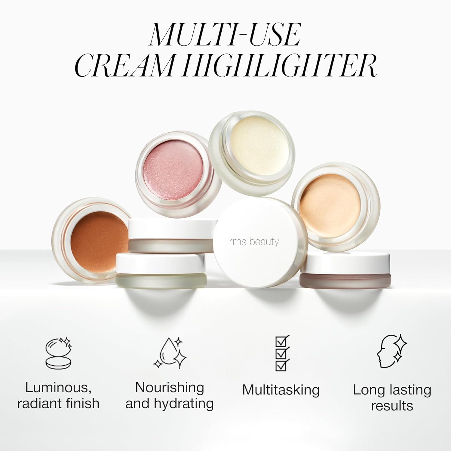 RMS Beauty Luminizer – Natural Cream Highlighter, Lightweight Radiance Enhancer, Buildable Glow for Face & Body, Hydrating, 0.35 oz - Image 3
