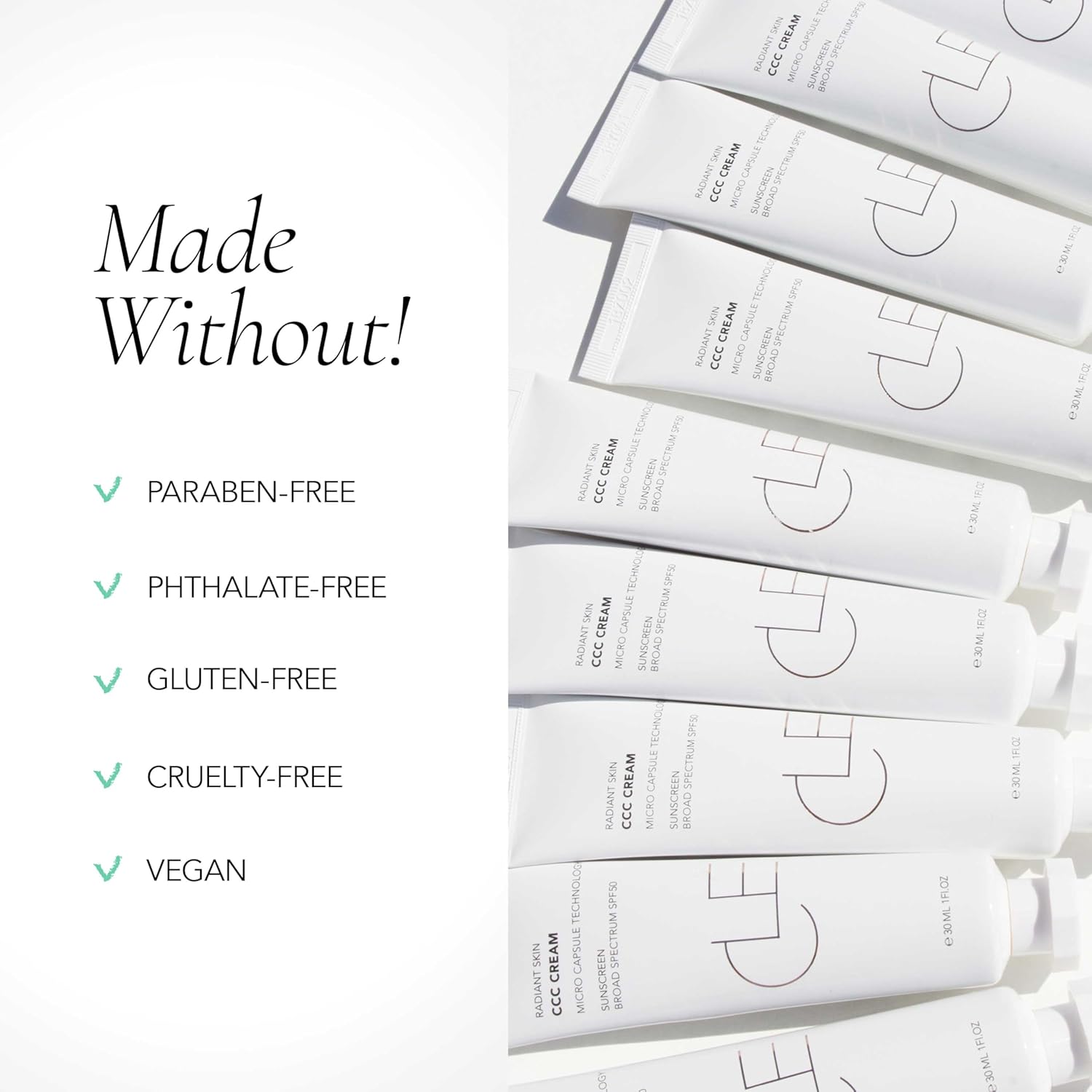 CLE Cosmetics CCC Cream (Neutral Medium Light 201 / SPF 50) - Color Correcting With Sunscreen - Lightweight, Hydrating Foundation - BB & CC Hybrid - Light to Medium Coverage - 1 fl oz - Image 5