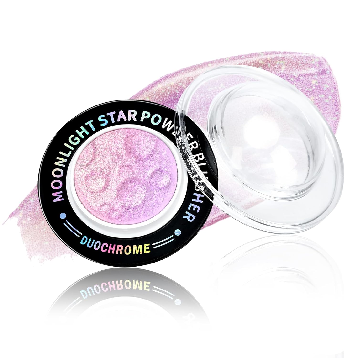 Holographic Glitter Face Highlighter Palette, Chameleon Multichrome Metallic Shimmer Highlighters, Inner Corner Eye Color Shifting Sparkle Illuminator, Highly Pigmented Eye Brighten Makeup #02 - Image 2