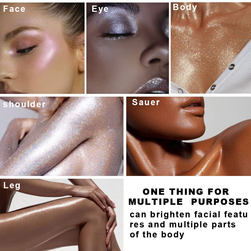 evpct 8 Colors Highlighter Makeup Palette for Face Highlighters & Luminizers iluminadores de maquillaje profesional Gold Cheek Diamond Shimmer Stick Glitter Contour Bronzer and Highlighter Palette - Image 5