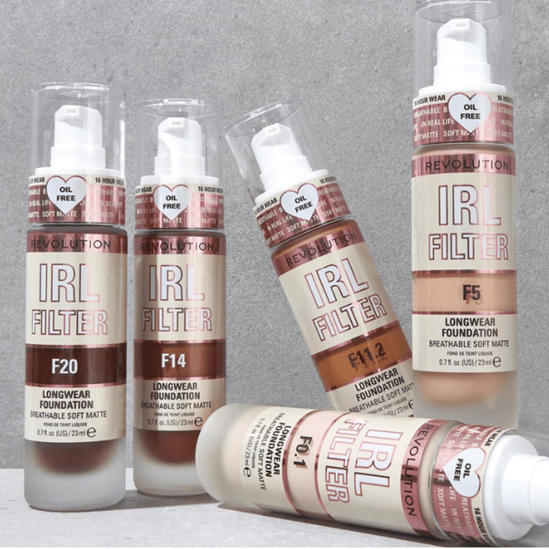 Revolution, IRL Filter Longwear Foundation, Soft & Breathable Formula, Medium to Full Coverage, Matte Finish, F12, 0.7 fl oz - Image 4