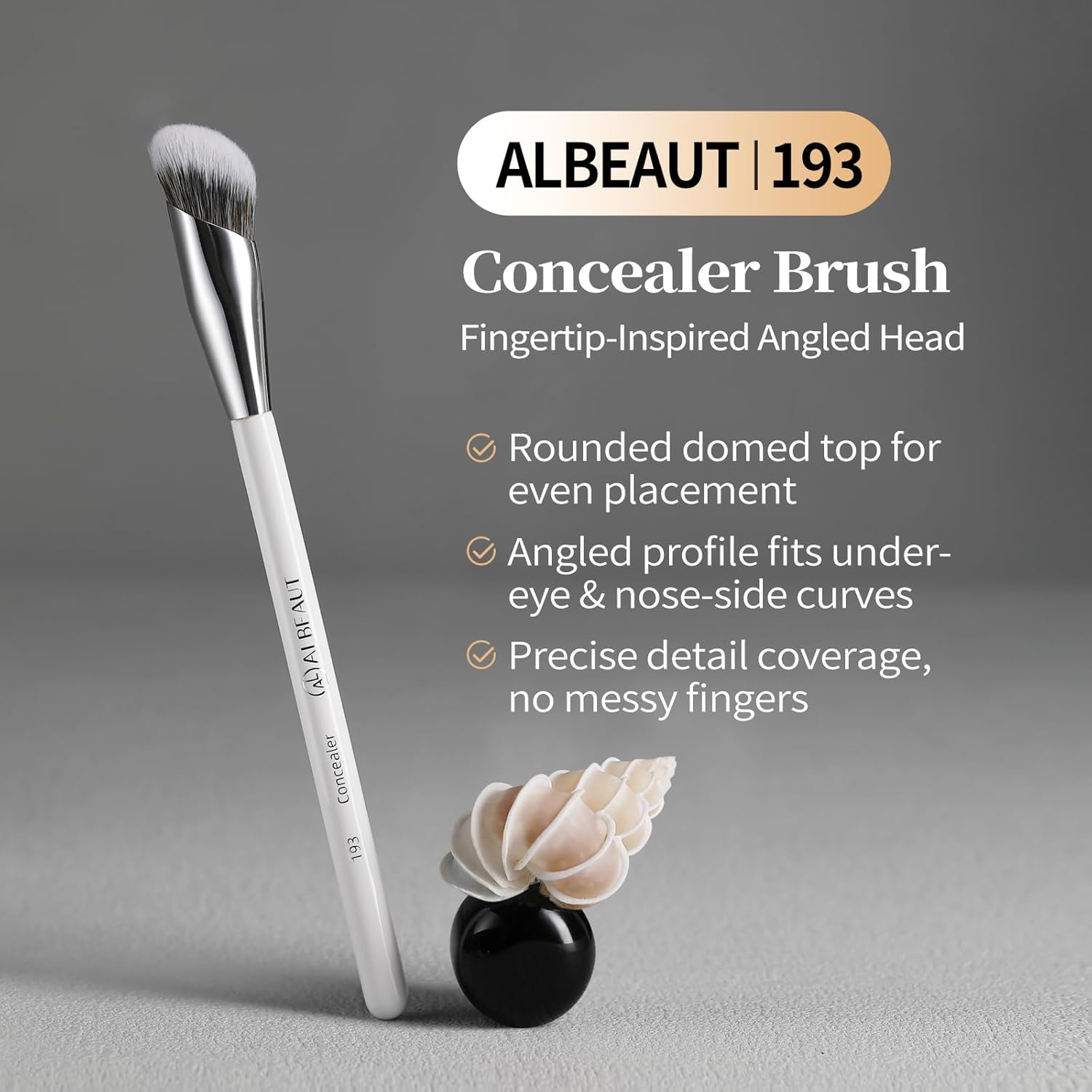 Concealer Brush, Angled Under Eye Makeup Small Foundation Precision Face Blending Brush (193 concealer brush) - Image 3