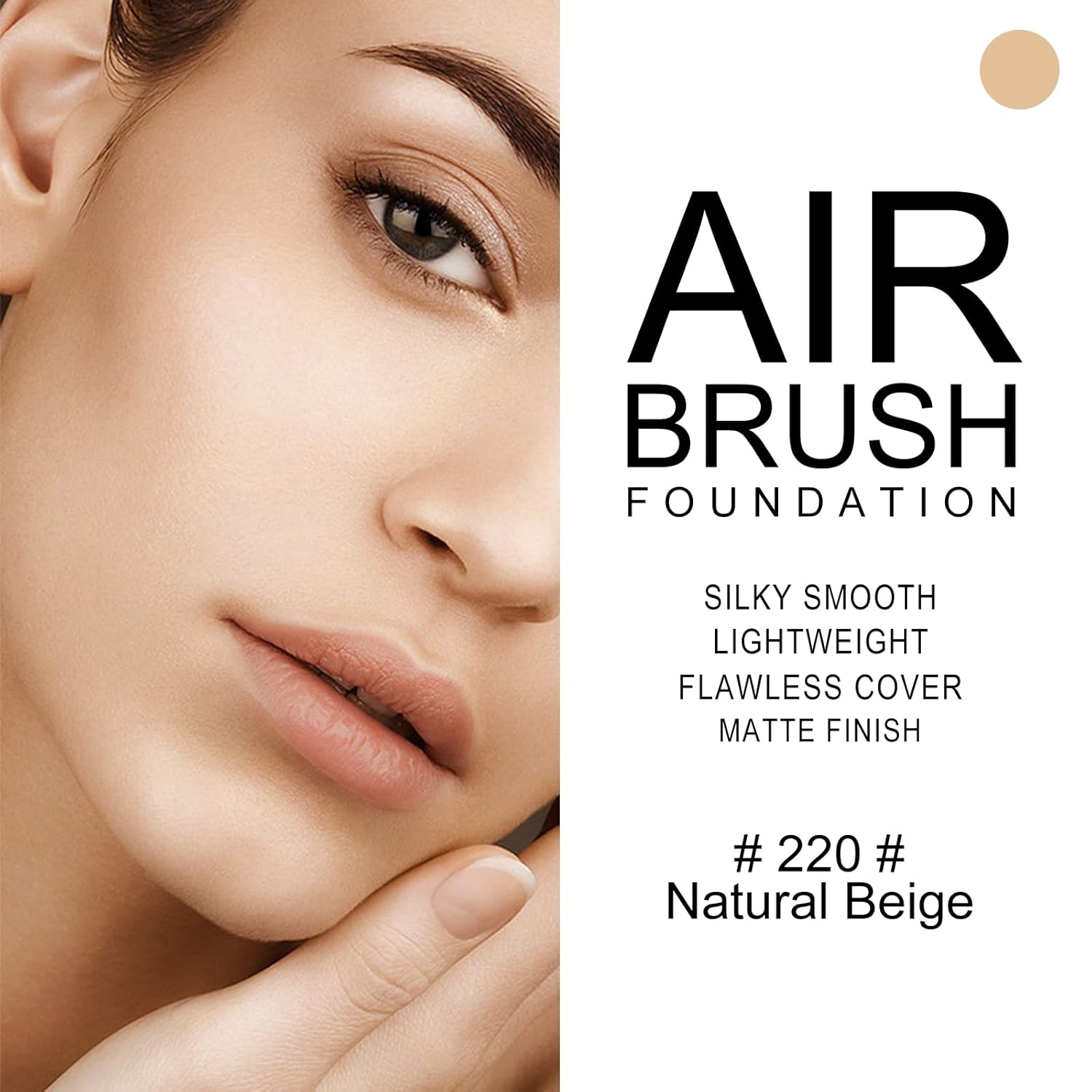 KYDA AirBrush Foundation Spray, Silky Foundation Mist Makeup, Flawless Coverage for Smooth Creamy Nude Finish, Breathable Blendable Lasting Formula, Moisturizing Makeup Primer-#220 Natural Beige - Image 5