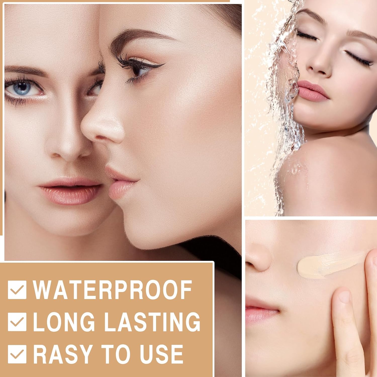 Skin Tone Adjusting CC Cream Spf 50, Colour Correcting Self Adjusting for Mature Skin, Moisturizing Skin, Primer, Concealer, Brightening Skin Tone(2Pcs Natural Color) - Image 6