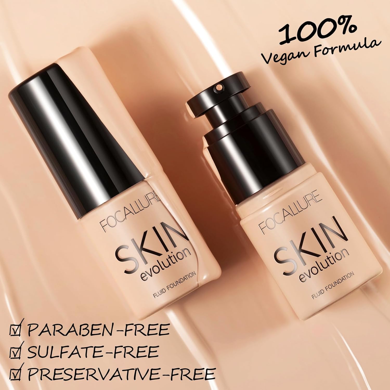 FOCALLURE 2 Pcs Liquid Foundation, Skin Evolution Foundation + Concealer, Full Coverage Foundation Makeup, Durable, Waterproof, Oil-Control, Hides Wrinkles & Lines, Warm Ivory - Image 7