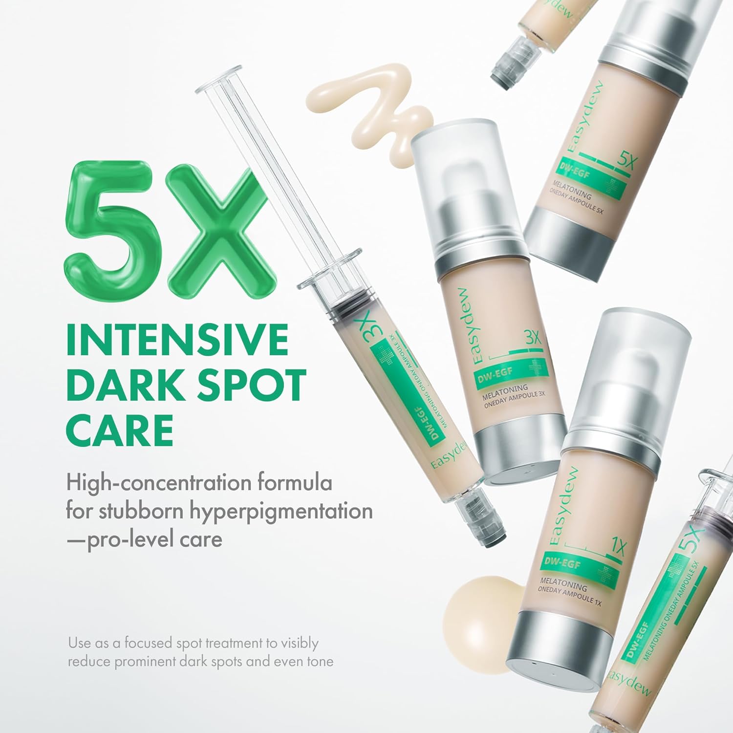 Easydew DW-EGF Melatoning Ampoule 5X - Hydrating Dark Spot Serum with Niacinamide & Glutathione for Uneven Skin - Fast Absorbing Day & Night Ampoule Korean Skin Care (Pump 0.27 fl oz, EGF 5X) - Image 2