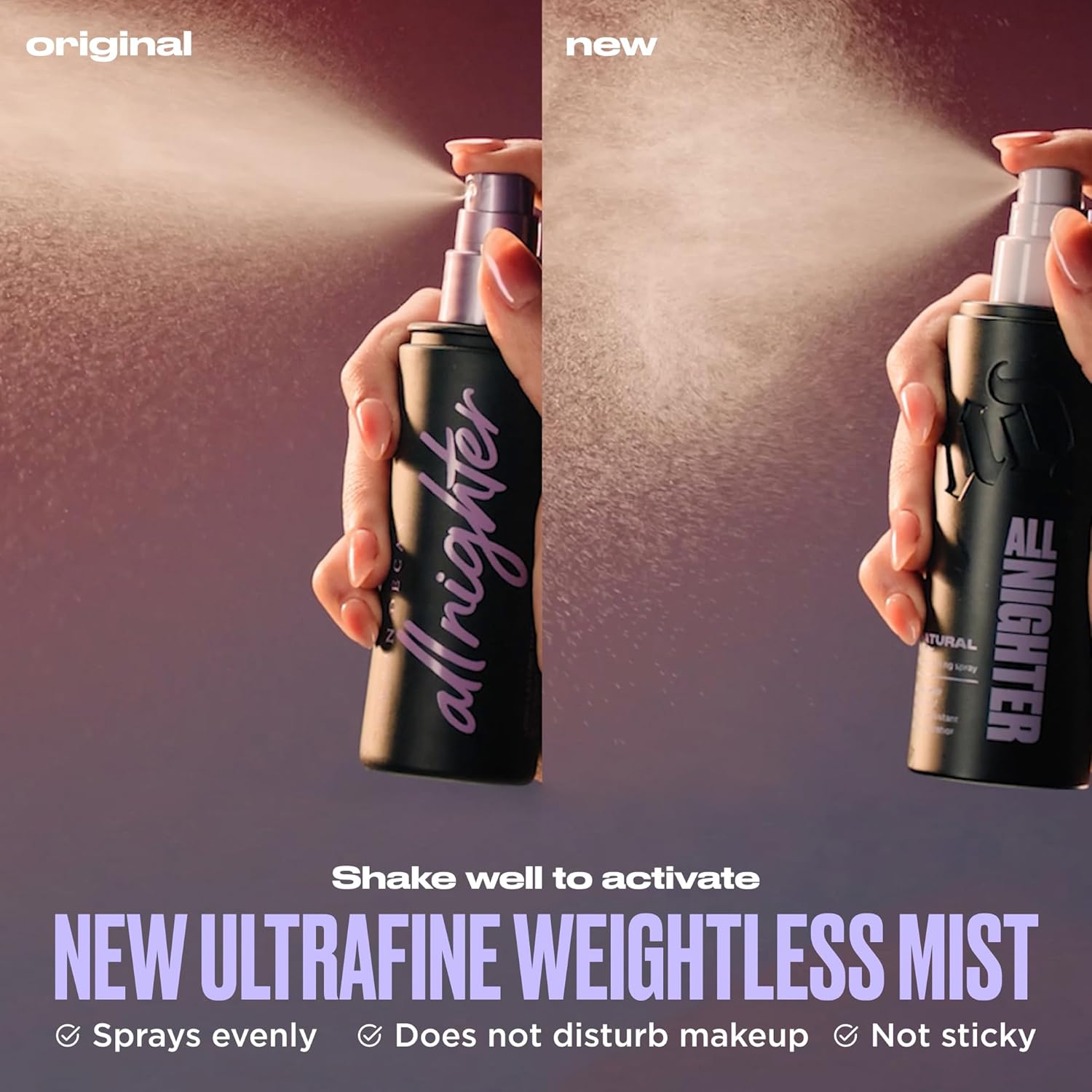 Urban Decay All Nighter Waterproof Makeup Setting Spray - Natural Finish, Up to 24HR Wear, Ultra-Fine Facial Mist, Hydrating Foundation Face Primer, Smudge-Proof, Transfer-Resistant, with Glycerin - Image 6