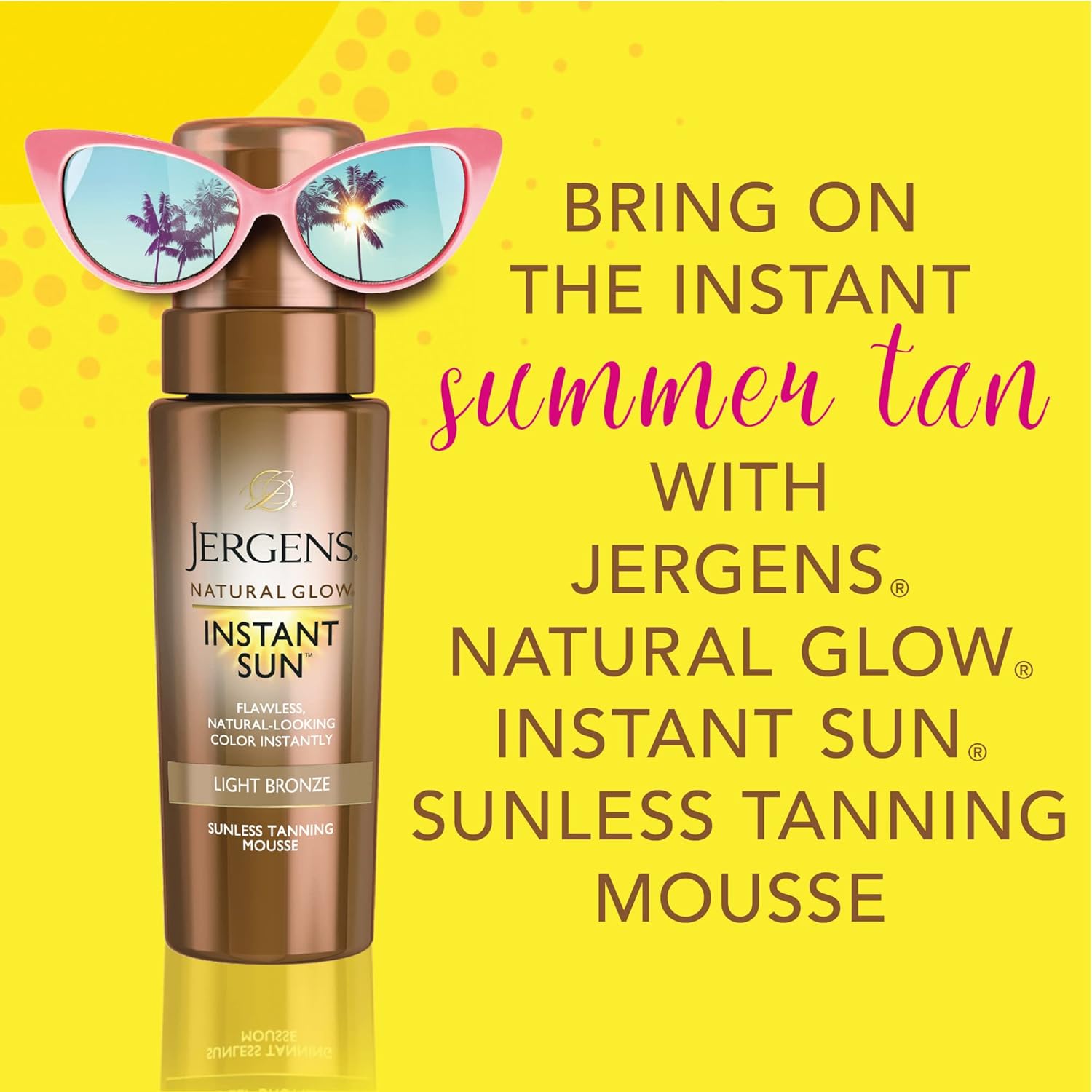 Jergens Natural Glow Instant Sun Body Mousse, Self Tanner for Light Bronze Tan, Sunless Tanning Body Bronzer for Natural Looking Color Instantly, 6 Oz - Image 3