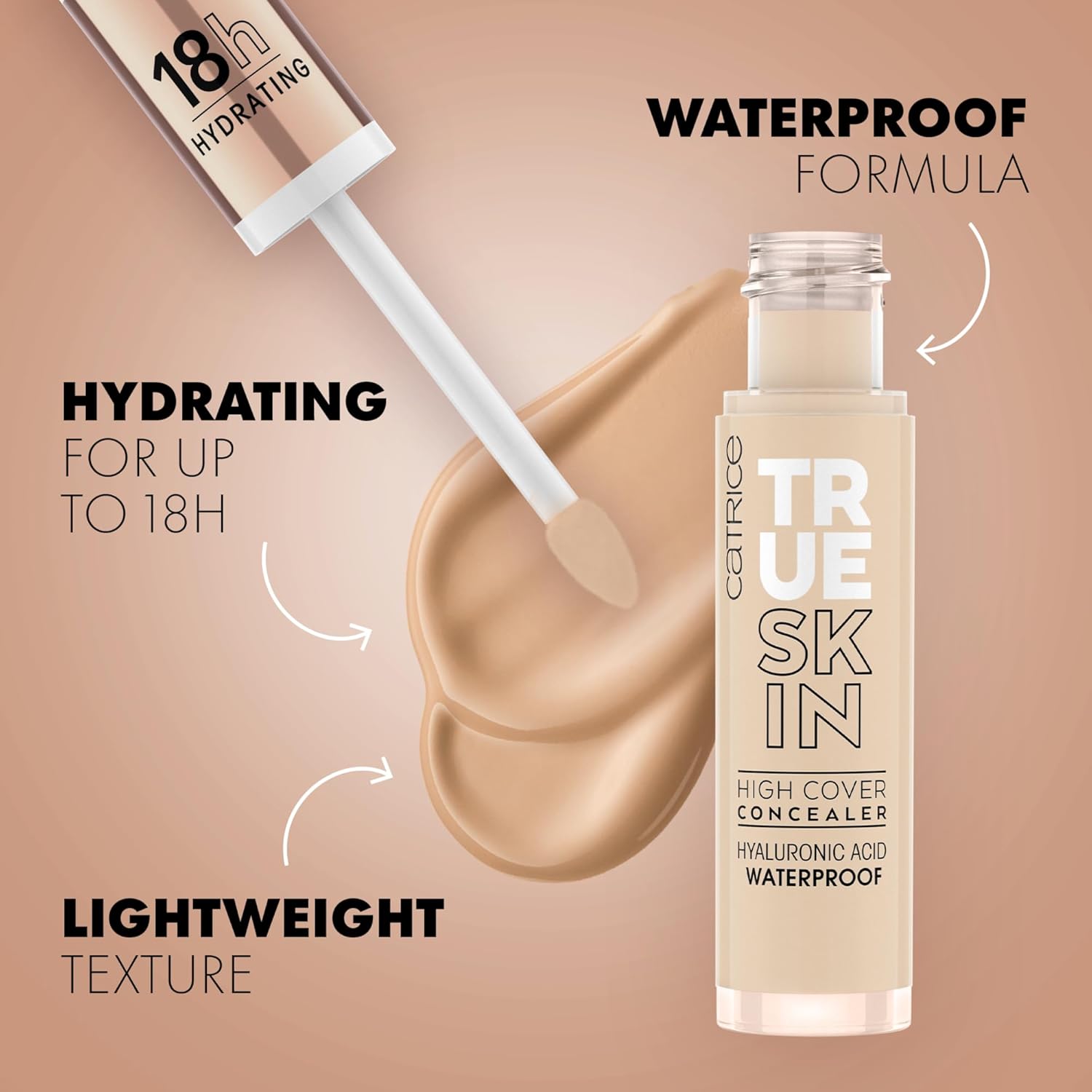 Catrice | True Skin High Cover Concealer (002 | Neutral Ivory) | Waterproof & Lightweight for Soft Matte Look | With Hyaluronic Acid & Lasts Up to 18 Hours | Vegan, Cruelty Free - Image 4