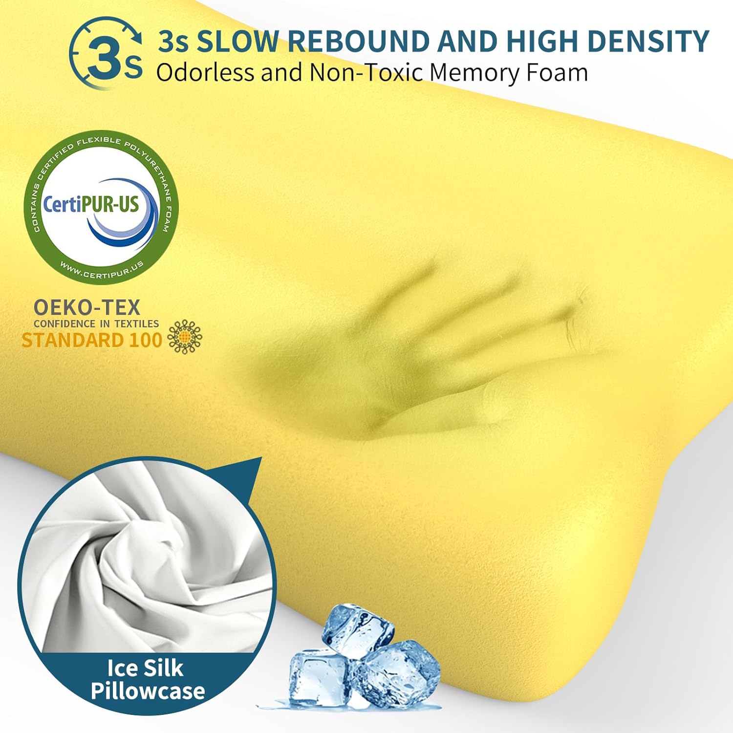 Cervical Neck Pillow for Pain Relief, Contour Memory Foam Pillows for Sleeping, Ergonomic Pillow Orthopedic Cooling Pillow Bed Pillow Neck Support for Side Back Stomach Sleepers - Image 5