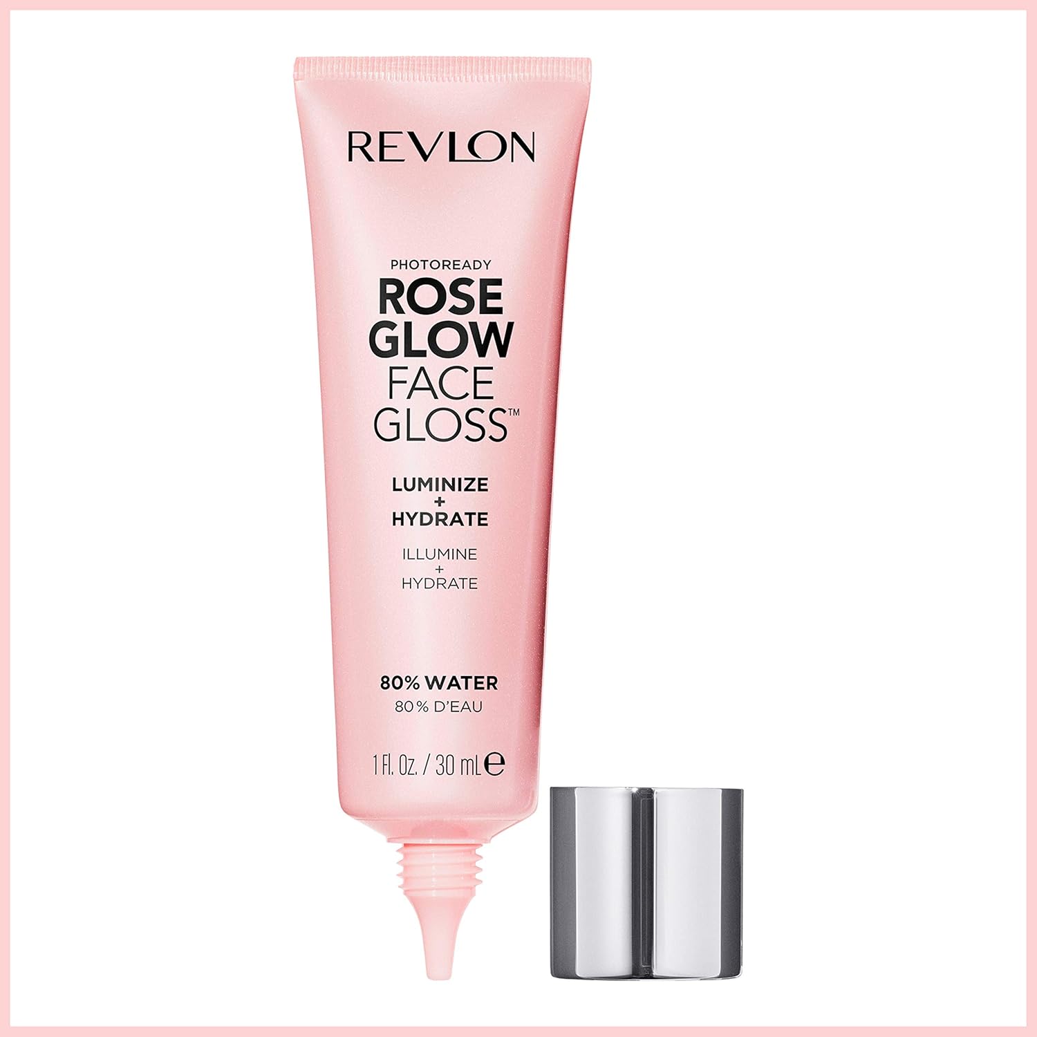 Revlon PhotoReady Face Gloss Rose Glow Primer, Makeup for All Skin Types, Hydrates, Illuminates & Moisturizes, Infused with Glycerin & Olive Oil Extract, 80% Water, 1 Fl Oz - Image 12
