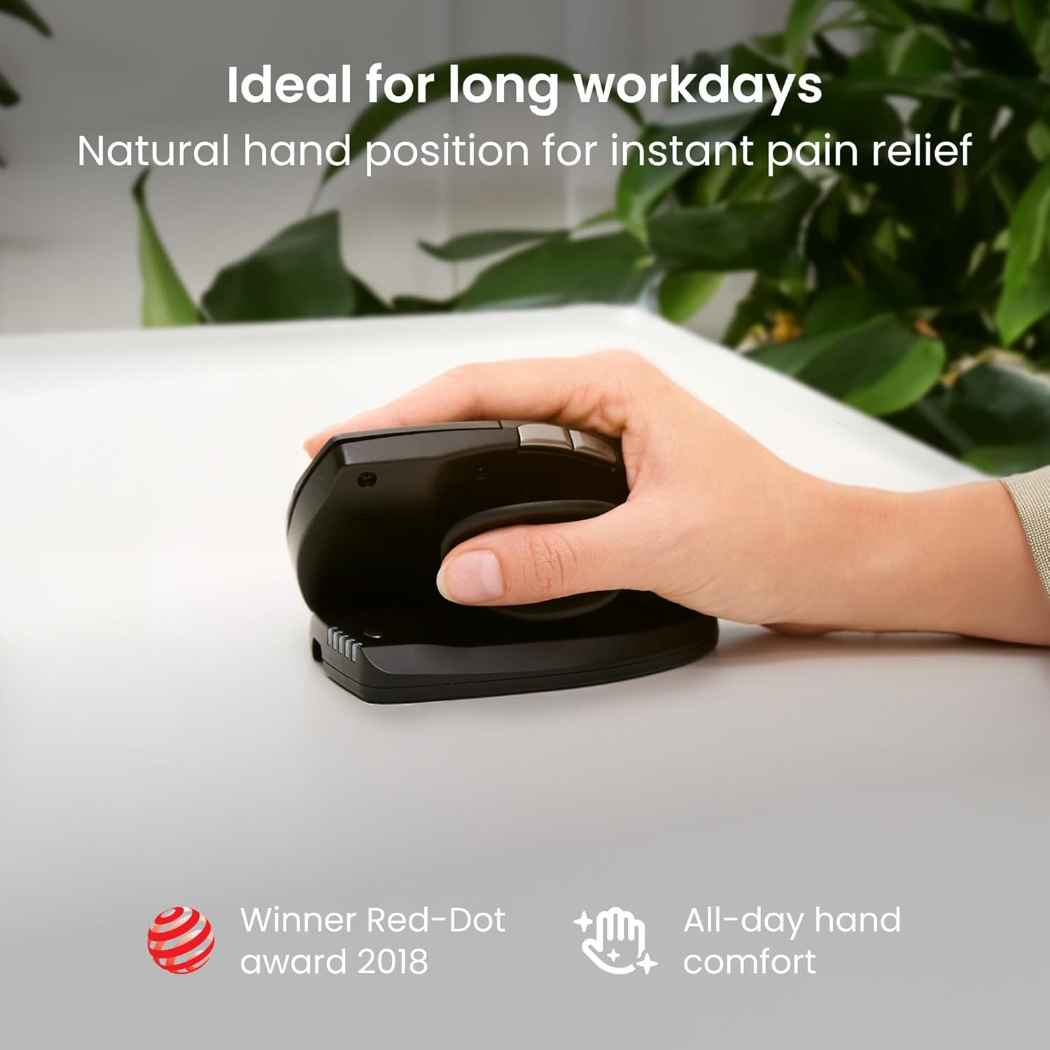 Contour Unimouse Ergonomic Vertical Mouse Adjustable 35°-70° Tilt Angle, 6 Programmable Buttons for Productivity, Customizable Thumb Rest for Wrist Pain Relief | Plug & Play Mac/PC - Wireless - Right - Image 9