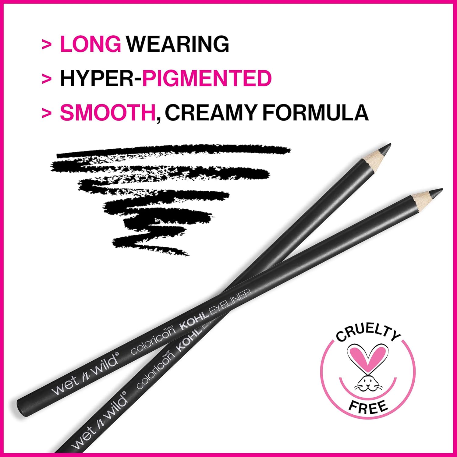wet n wild Color Icon Kohl Eyeliner Pencil - Rich Hyper-Pigmented Color, Smooth Creamy Application, Long-Wearing Matte Finish Versatility, Cruelty-Free - Baby's Got Black - Image 3