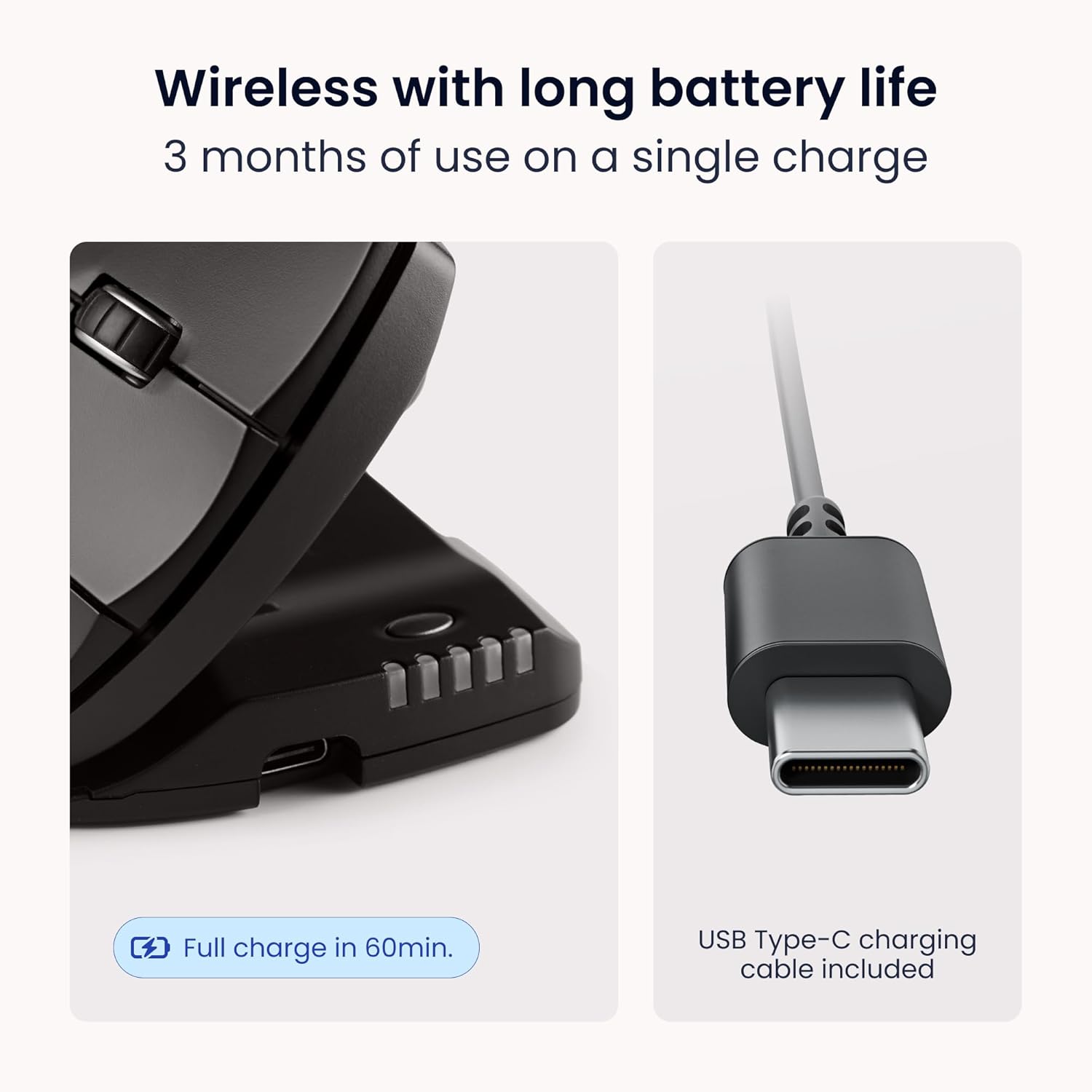 Contour Unimouse Ergonomic Vertical Mouse Adjustable 35°-70° Tilt Angle, 6 Programmable Buttons for Productivity, Customizable Thumb Rest for Wrist Pain Relief | Plug & Play Mac/PC - Wireless - Right - Image 8