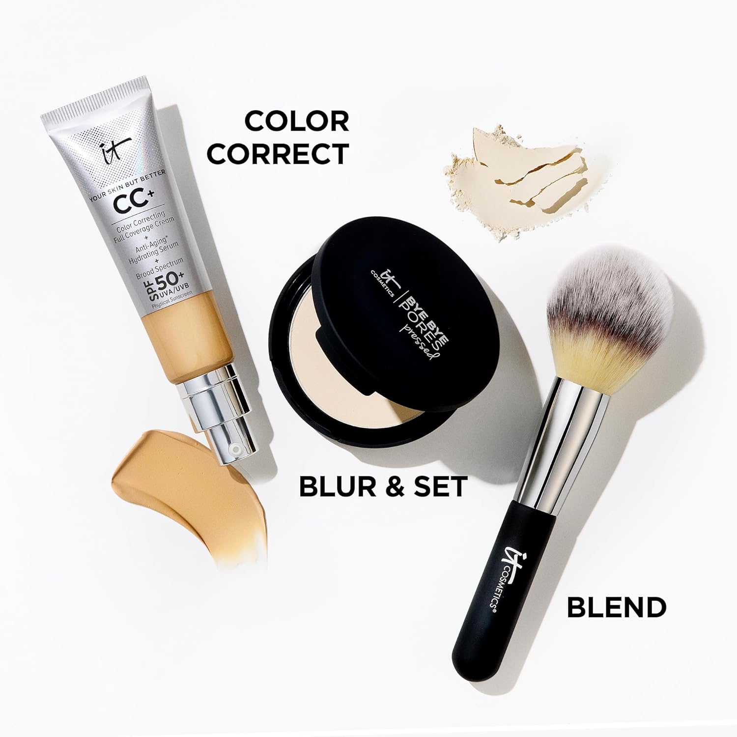 IT Cosmetics Bye Bye Pores Pressed Finishing Powder - Universal Shades - Contains Anti-Aging Peptides, Hydrolyzed Collagen & Antioxidants - 0.31 oz - Image 7