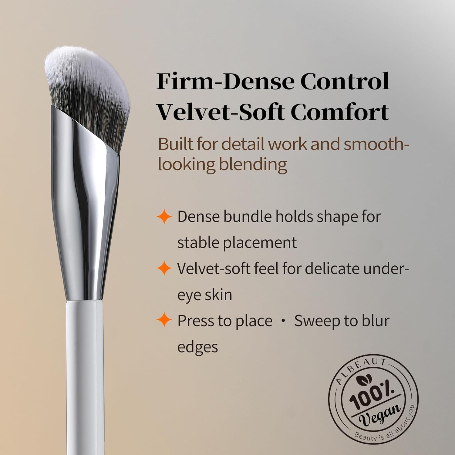 Concealer Brush, Angled Under Eye Makeup Small Foundation Precision Face Blending Brush (193 concealer brush) - Image 4