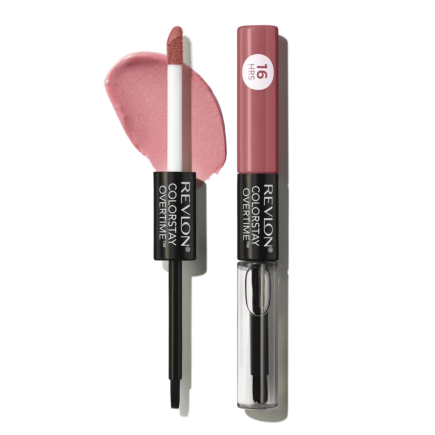 Revlon Liquid Lipstick with Clear Lip Gloss, ColorStay Overtime Lipcolor, Dual Ended with Vitamin E, 350 Bare Maximum, 0.07 Fl Oz - Image 2