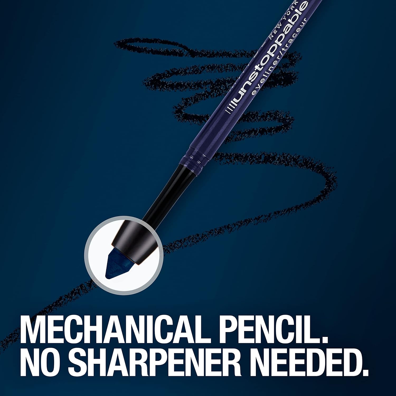 Maybelline Unstoppable Waterproof Mechanical Grey Eyeliner Pencil, Easy to Apply, Smooth Glide, Up to 24 Hour Wear, Pewter - Image 6