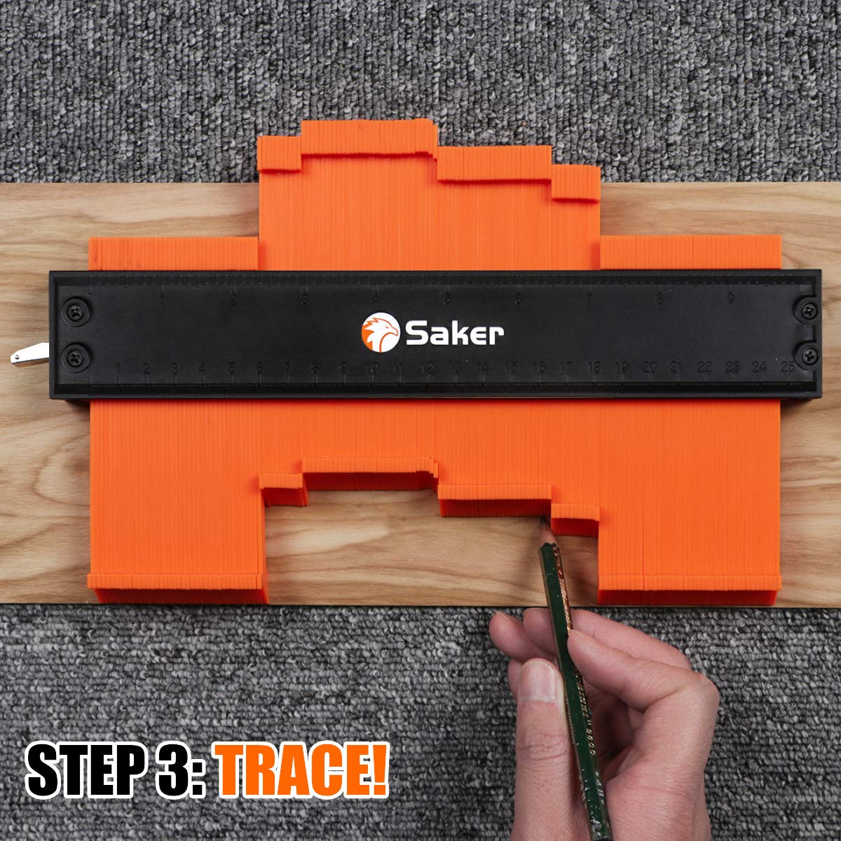 Saker Contour Gauge Duplication-Adjustable Lock-Precisely Copy Irregular Shape-Irregular Woodworking Tracing-Must Have Tool,Gifts for DIY Handyman Men Husband 10 Inch+5 Inch - Image 6