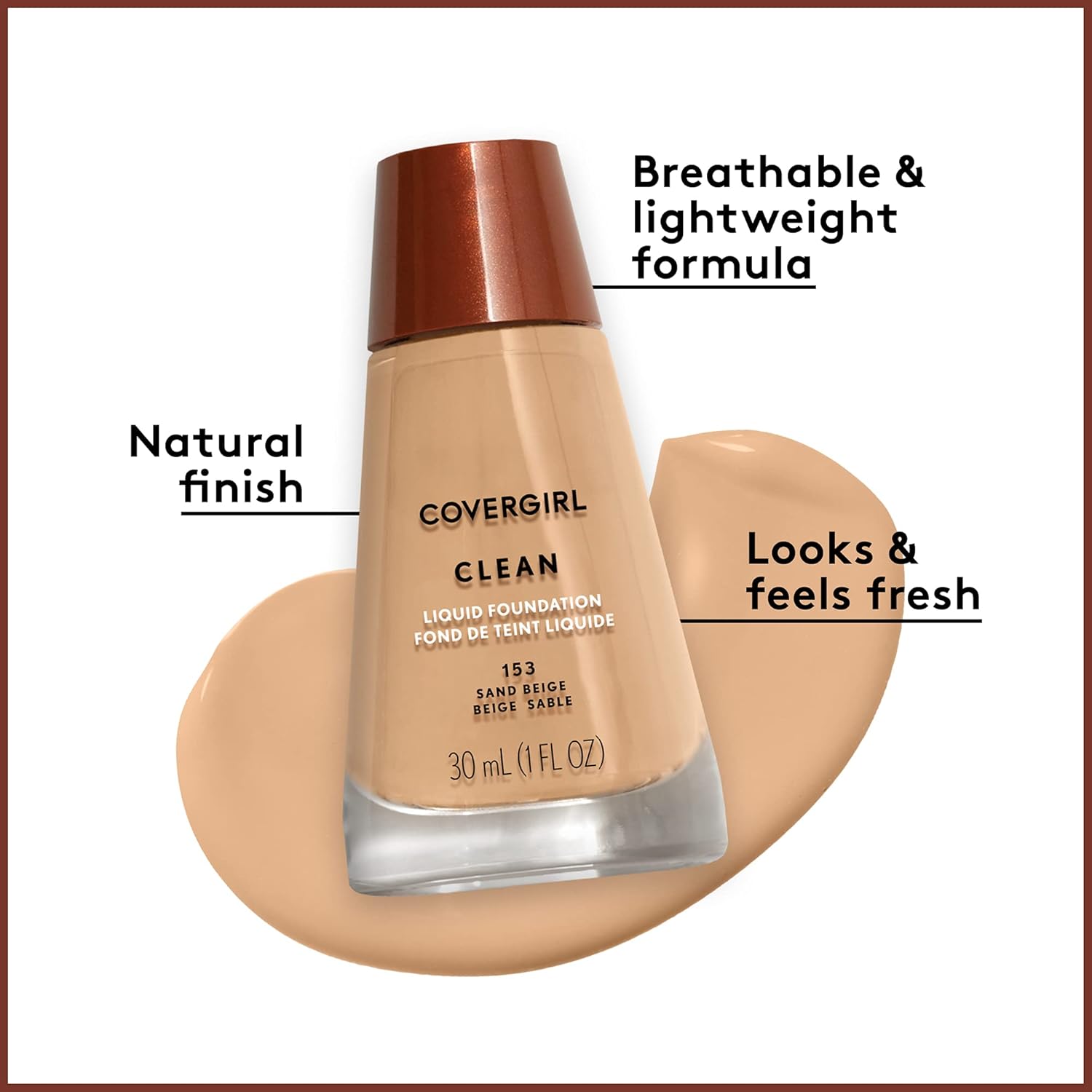 COVERGIRL Clean Makeup Foundation Tawny 165, 1 oz (packaging may vary) - Image 2