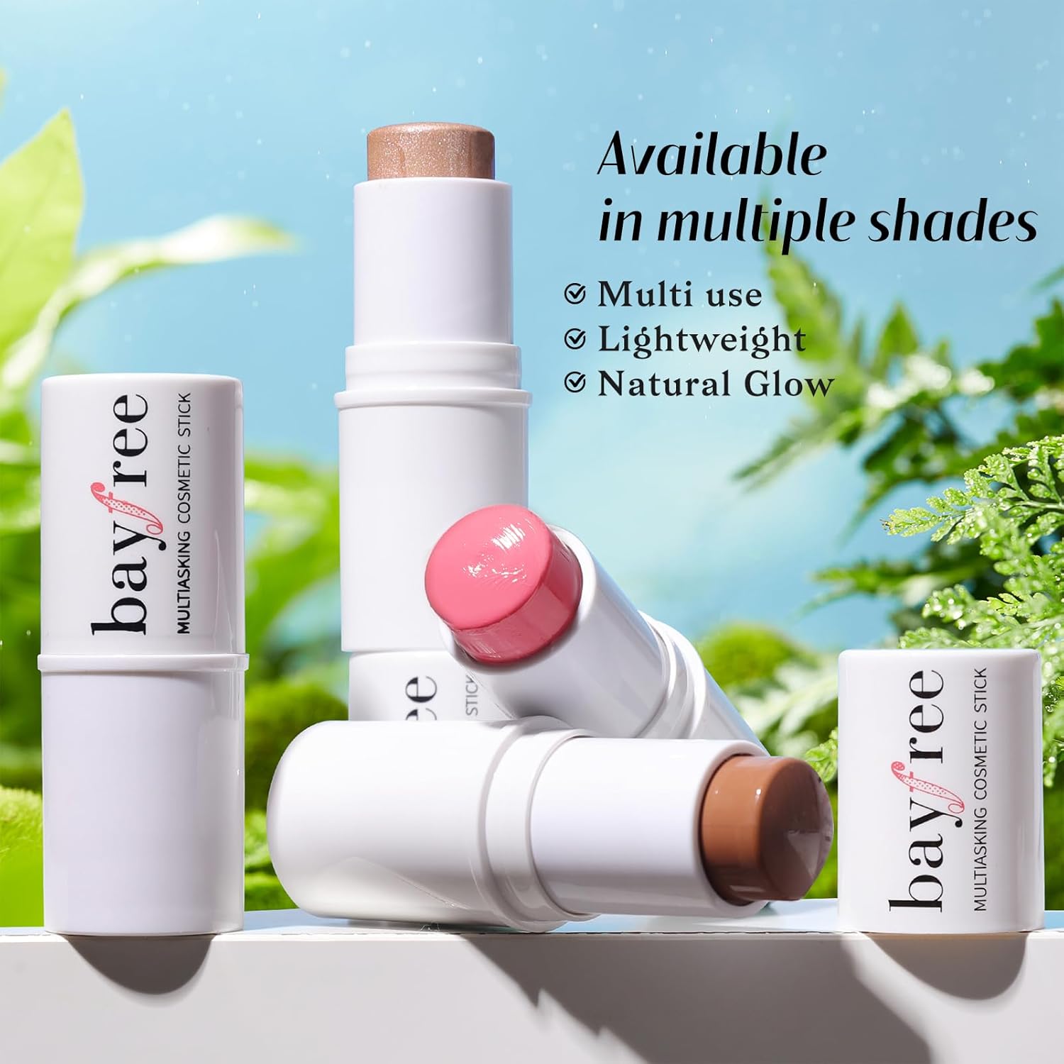 KIMUSE Face Sticks Trio, Cream Blush Stick & Highlighter Stick & Contour Stick for Sculpt the Cheeks, Long Lasting Cream Contour Stick Trio for Face Makeup, with Brush - Image 10