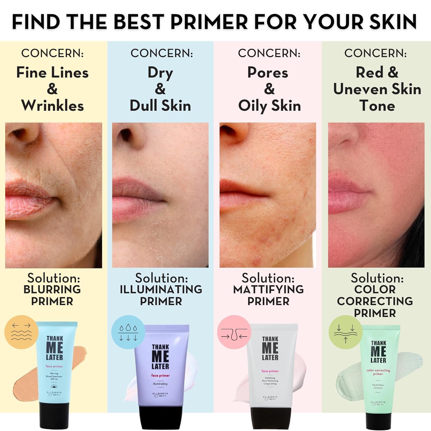 Elizabeth Mott Thank Me Later Blurring Face Primer SPF 30 – Lightweight, Hydrating Makeup Primer - Smooths Fine Lines & Wrinkles for a Soft-Focus Finish – Mineral-Based, Cruelty-Free Formula – 30g - Image 9