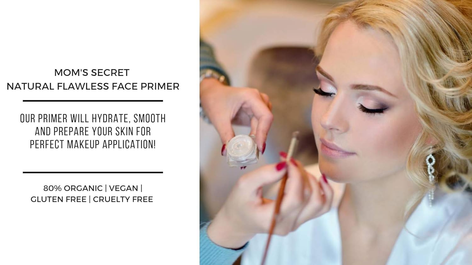 Mom's Secret Natural Flawless Face Makeup Primer, Organic, Vegan, Gluten Free, Non GMO, For All Skin Types, Paraben Free, Cruelty Free, Made in the USA, 1oz - Image 5