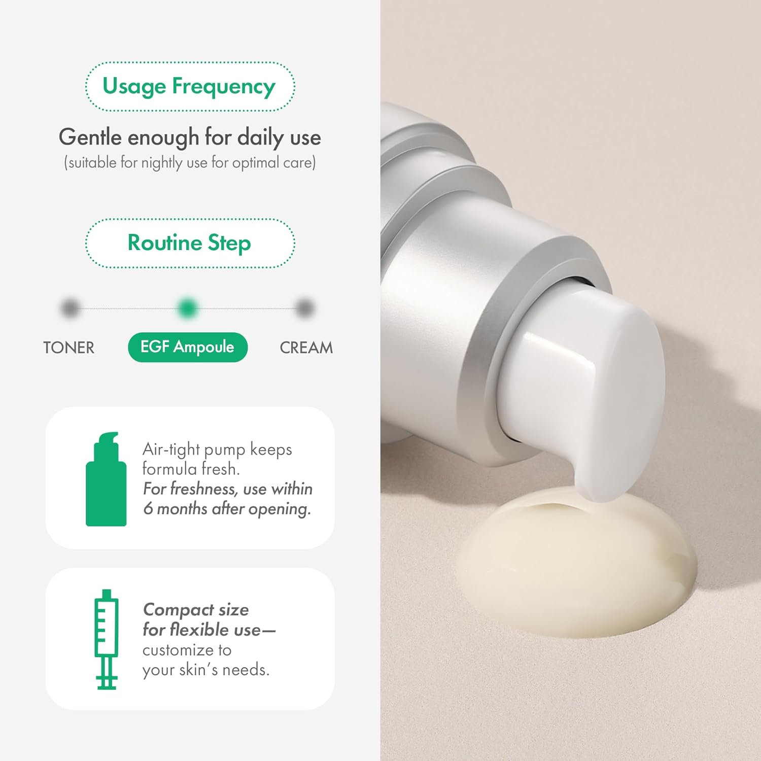 Easydew DW-EGF Melatoning Ampoule 5X - Hydrating Dark Spot Serum with Niacinamide & Glutathione for Uneven Skin - Fast Absorbing Day & Night Ampoule Korean Skin Care (Pump 0.27 fl oz, EGF 5X) - Image 7