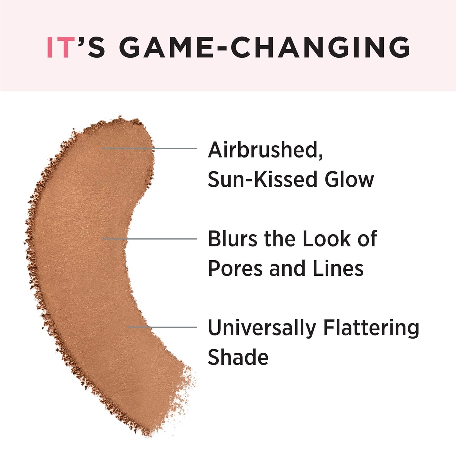 IT Cosmetics Bye Bye Pores Anti-Aging Bronzer, Diffuses Look of Pores + Fine Lines, Sun-Kissed Glow Face Makeup Powder, Oil-Free, Talc-Free, With Hyaluronic Acid – Universal Shade, 0.3 oz - Image 4