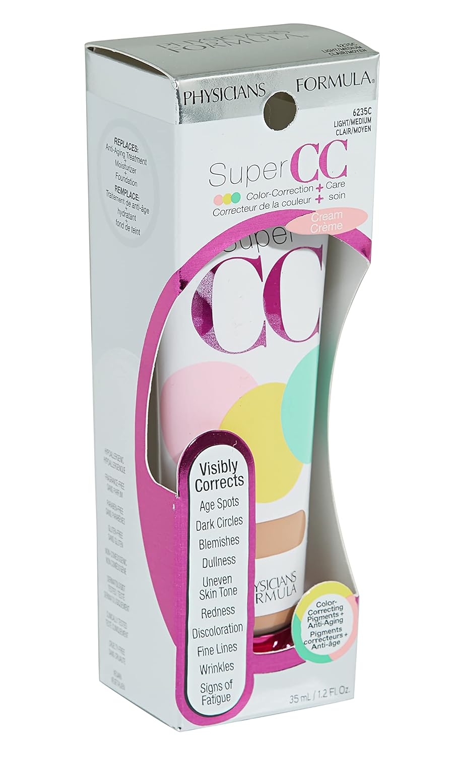 Physicians Formula Super CC+ Cream Color-Correction + Care Cream Full Coverage Light Foundation, Anti Aging Hydrating Serum, For Uneven Skin Tone, Dermatologist Approved - Image 12