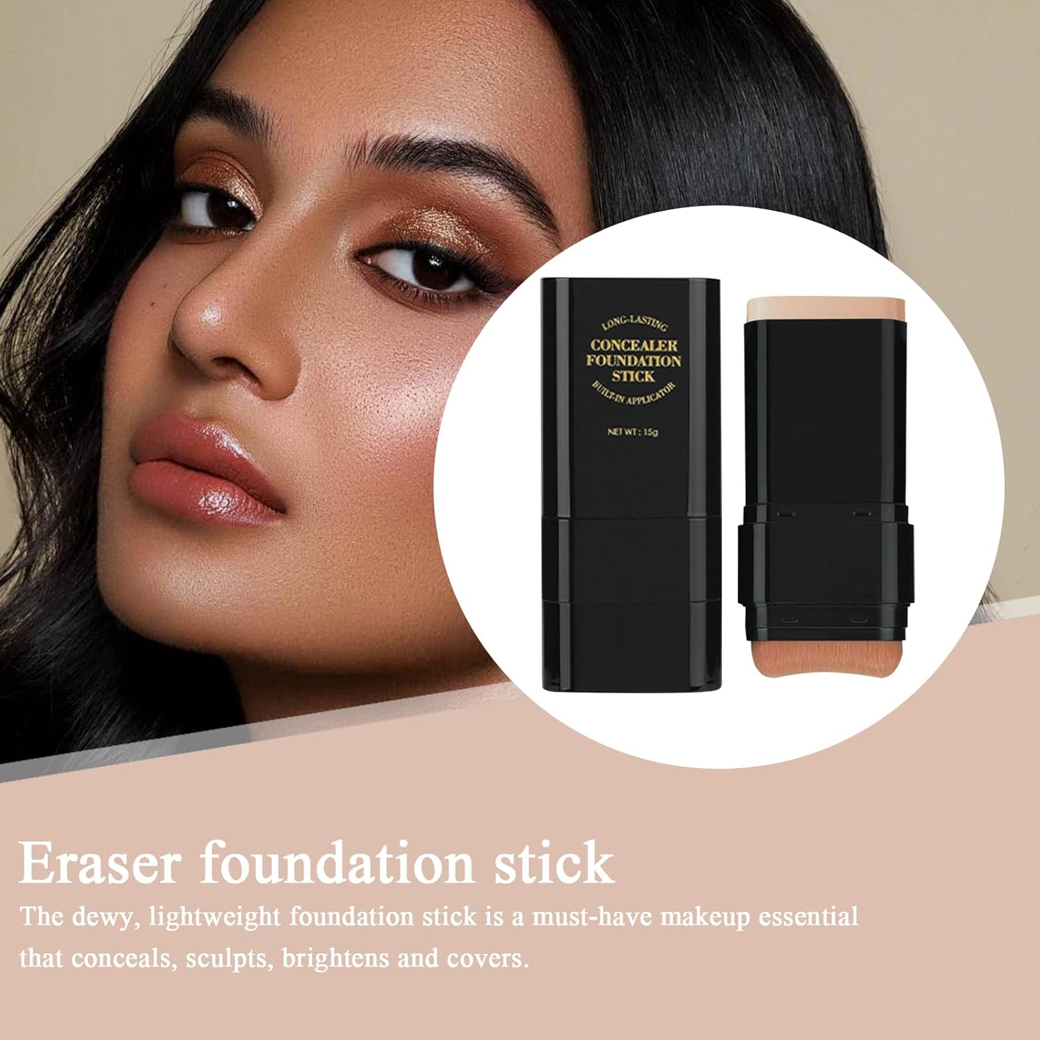 Foundation Makeup Stick - Hydrating Concealer Cream, Double Head Primer, 15g Facial Base Makeup, Smooth Blending Coverage Tool, Long-lasting Face Concealers Creams For Women Girls, Face Primers - Image 6