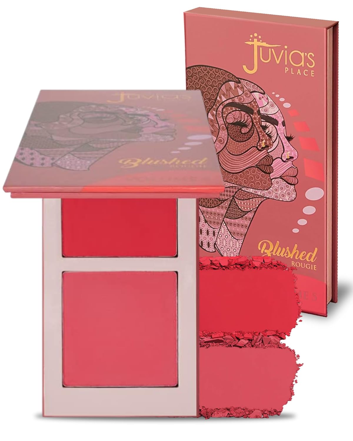 Juvia's Place Blushed Duo Blush Volume5 - Two Tone Pigmented Buildable Pressed Mineral Powder - Rosy Natural Cheeks Matte Fresh Finish for All Skin Color - Image 2