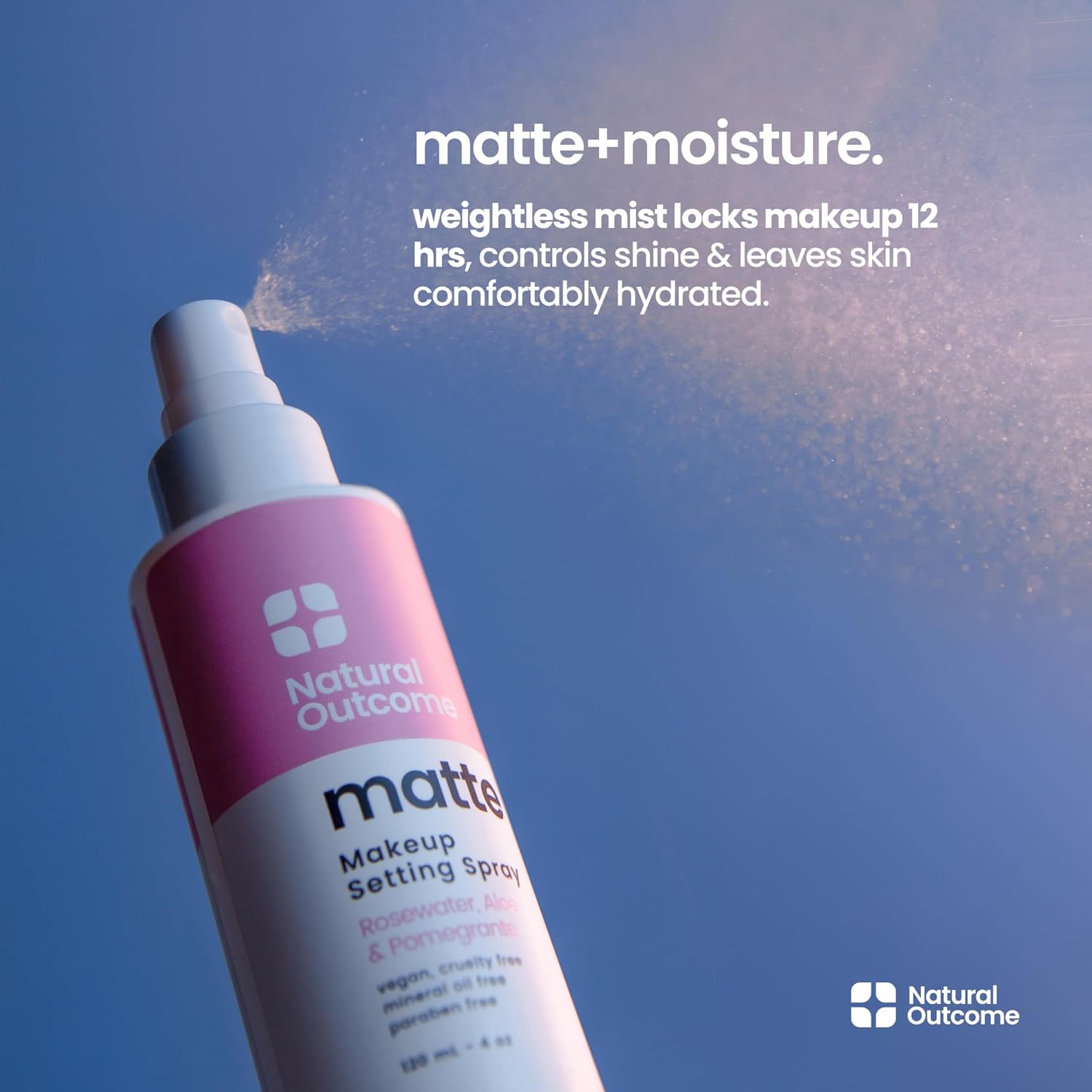 Matte Makeup Setting Spray | Mattifying Lock In Makeup Mist Keeps Fresh All Day | Add Vibrance & Shine to Your Look | Oil-Free Vegan Formula for All Skin Types | 4 oz - Image 3