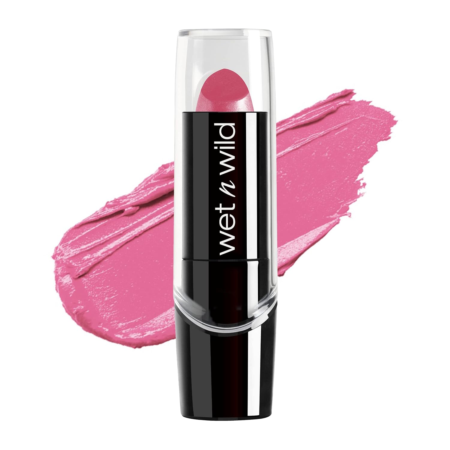 wet n wild Silk Finish Lipstick, Hydrating Rich Buildable Lip Color, Formulated with Vitamins A,E, & Macadamia for Ultimate Hydration, Cruelty-Free & Vegan - Pink Ice (Carded) - Image 2