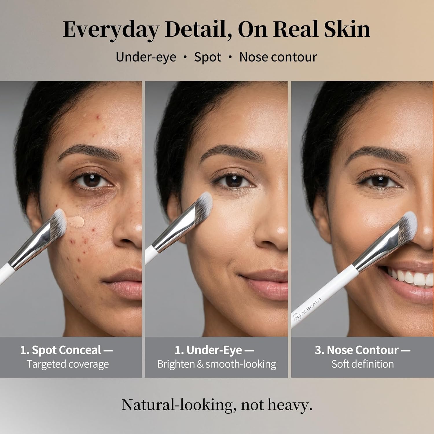 Concealer Brush, Angled Under Eye Makeup Small Foundation Precision Face Blending Brush (193 concealer brush) - Image 6