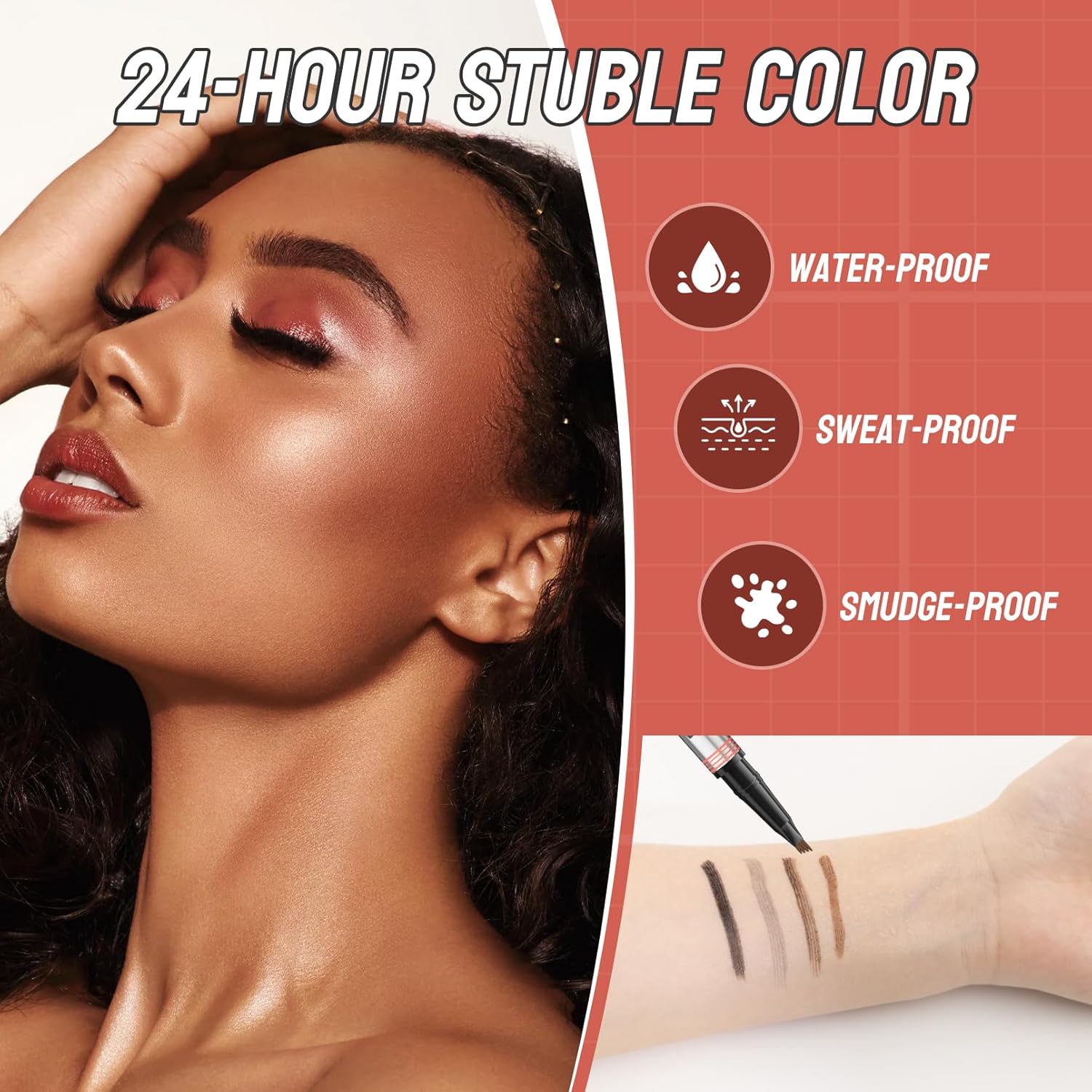 Microblading Eyebrow Pen,2-in-1 Eyebrow Pen and Sealing Brow Gel, 4-Fork-Tip Eyebrow Pencil,Waterproof Eyebrow Pencil,Long-Lasting Eyebrow Brush Eyebrow Pencil for Natural Looking(Gray) - Image 3