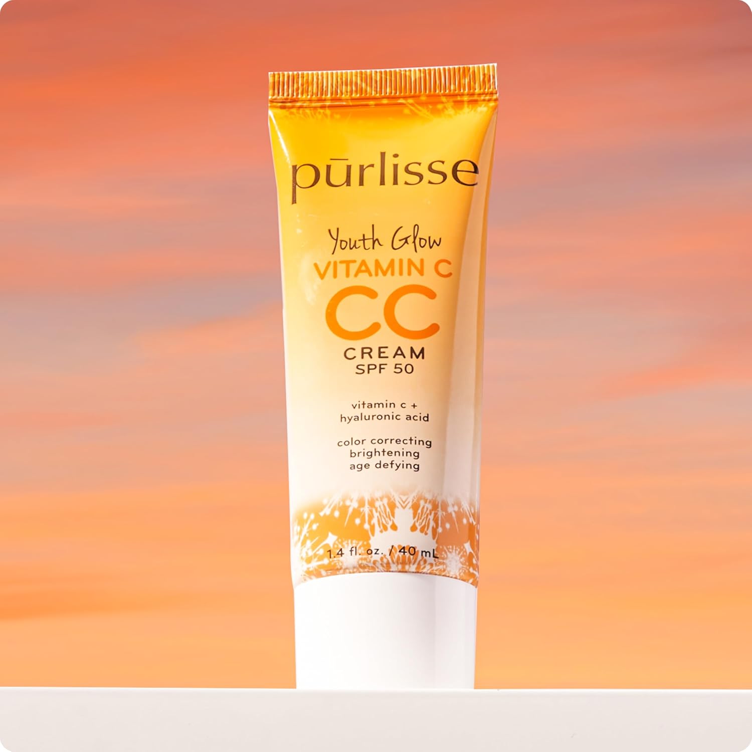 pūrlisse Youth Glow Vitamin C CC Cream with SPF 50 - Color Corrector Enriched with Sea Buckthorn, Vitamin C & Hyaluronic Acid - Boosts Radiance & Youthfulness - Paraben-Free - Light (1.4 oz) - Image 8