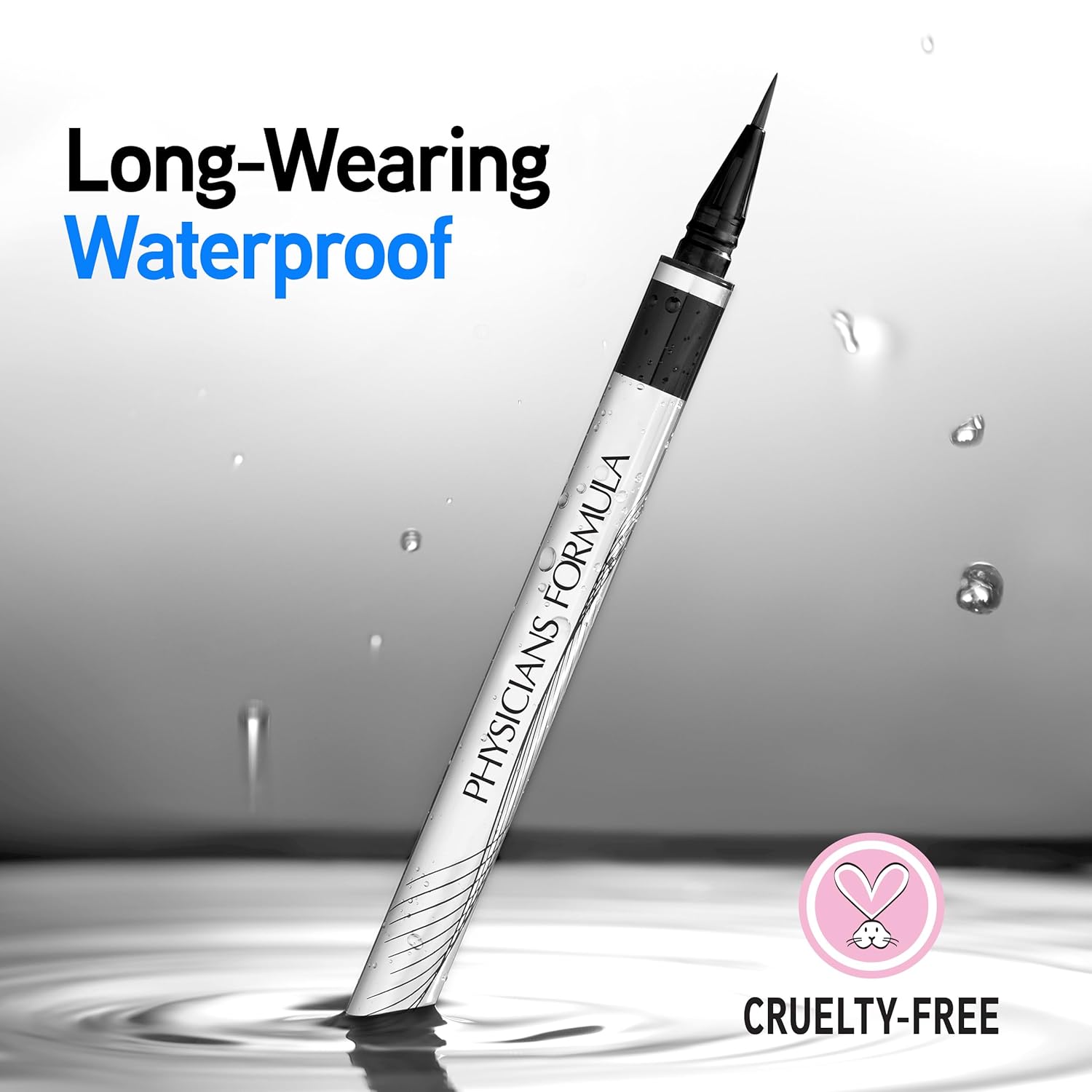 Physicians Formula Eye Booster Super Slim Liquid Eyeliner, Waterproof Precision with a Lash-Boosting Complex, Natural Finish, & Sensitive Skin Approved, Cruelty-Free & Vegan -Ultra Black - Image 2