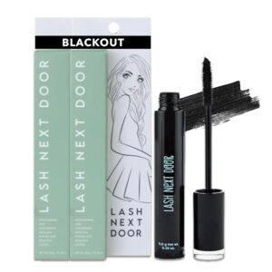 Lash Next Door Water Resistant Mascara Black Volume and Length – No Clump Volumizing Mascara for Thickening and Lengthening – Smudge Proof Lashes by Brooklyn and Bailey (2 Pack)