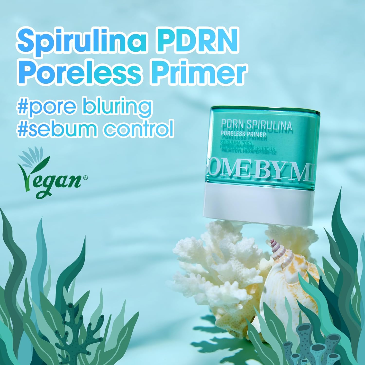 SOME BY MI PDRN Spirulina Poreless Primer – 0.35oz, 10g – Korean Vegan Primer Stick for Face Before Makeup – Blurs Pores, Controls Sebum and Balances Moisture with Marine Extracts – Korean Skin Care - Image 3