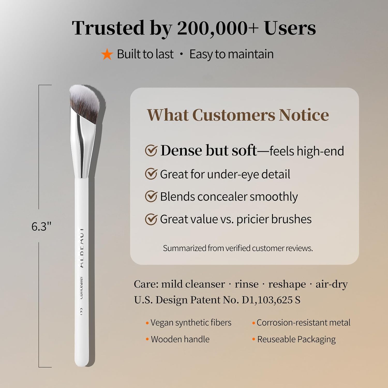 Concealer Brush, Angled Under Eye Makeup Small Foundation Precision Face Blending Brush (193 concealer brush) - Image 8
