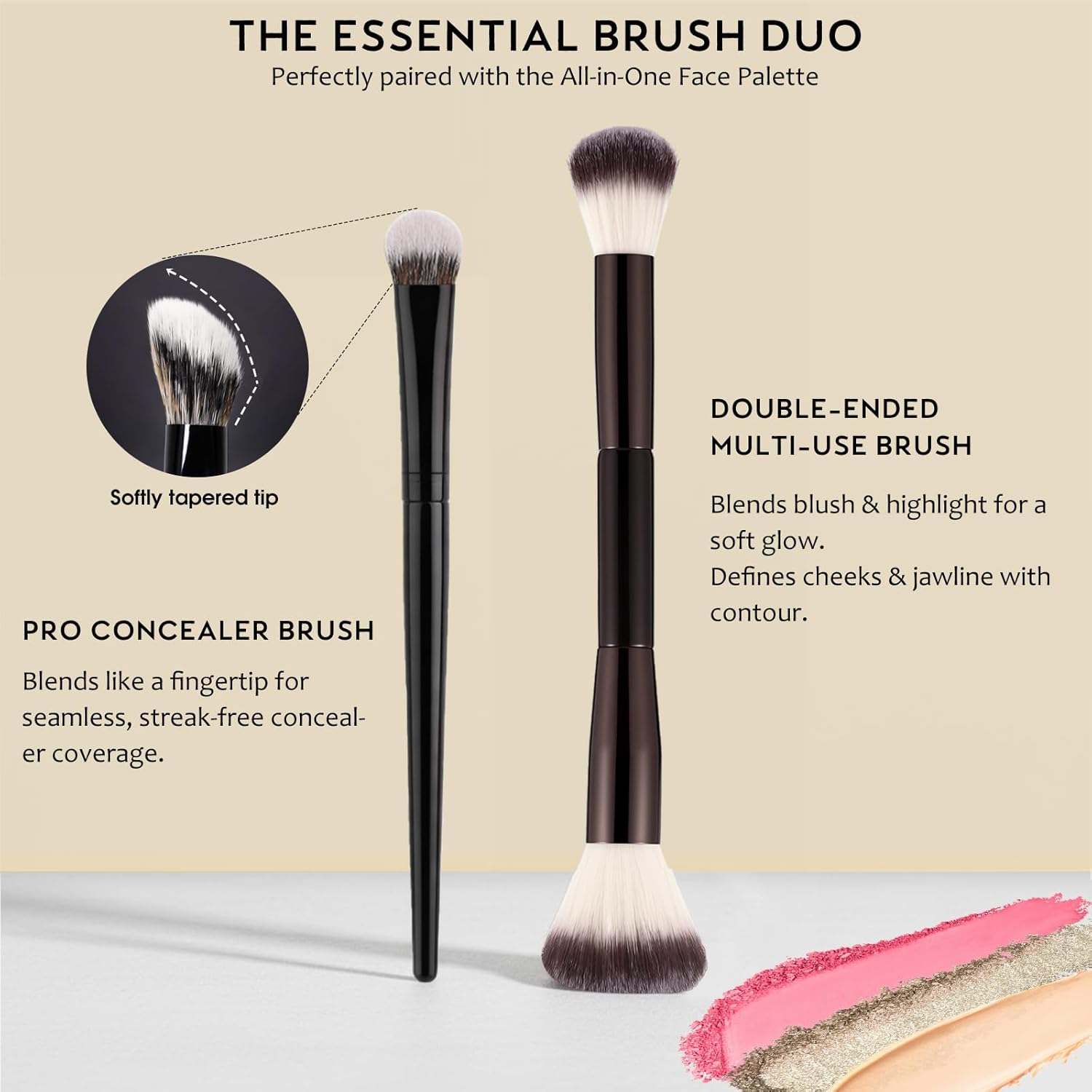 UCANBE 26 Colors Face Makeup Palette Set, All-in-One Makeup Set Includes Concealer, Highlight, Blush, Bronzer with 2 Brushes – Multi-Use Facial Beauty Makeup Gifts Kit for Women Travel-Friendly - Image 7