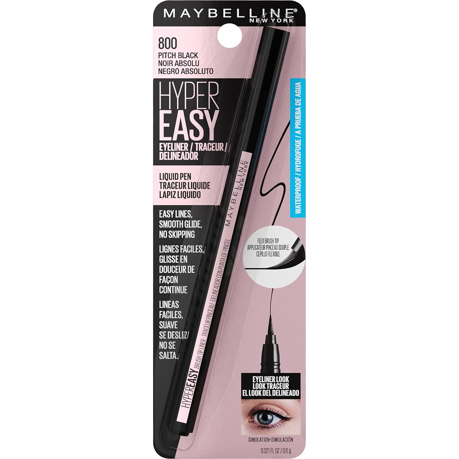Maybelline Hyper Easy Liquid Pen No-Skip Eyeliner, Satin Finish, Waterproof Formula, Pitch Black, 0.018 Fl Oz - Image 9
