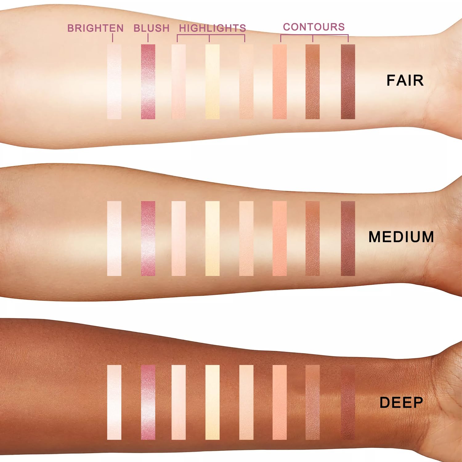 Youngfocus Cosmetics Cream Contour Best 8 Colors Contouring Foundation - Highlighting Makeup Kit/Concealer Palette - Vegan, Cruelty Free and Hypoallergenic - Instruction Manual(Face Blushes) - Image 7