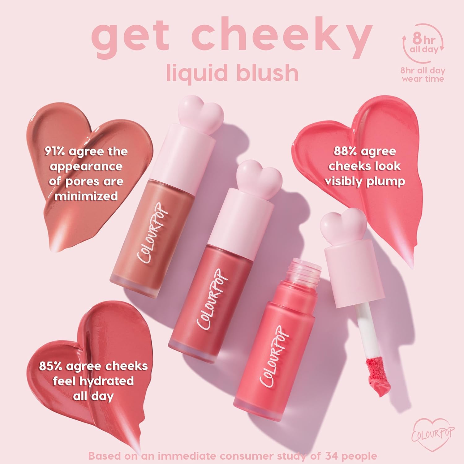 ColourPop Weightless Liquid Blush - Hydrating, Liquid Blush for Cheeks - Glowy Summer Makeup with Hyaluronic Acid for a Healthy Glow - Designed with a Doe Foot Applicator - She's Cute (0.30 oz) - Image 8