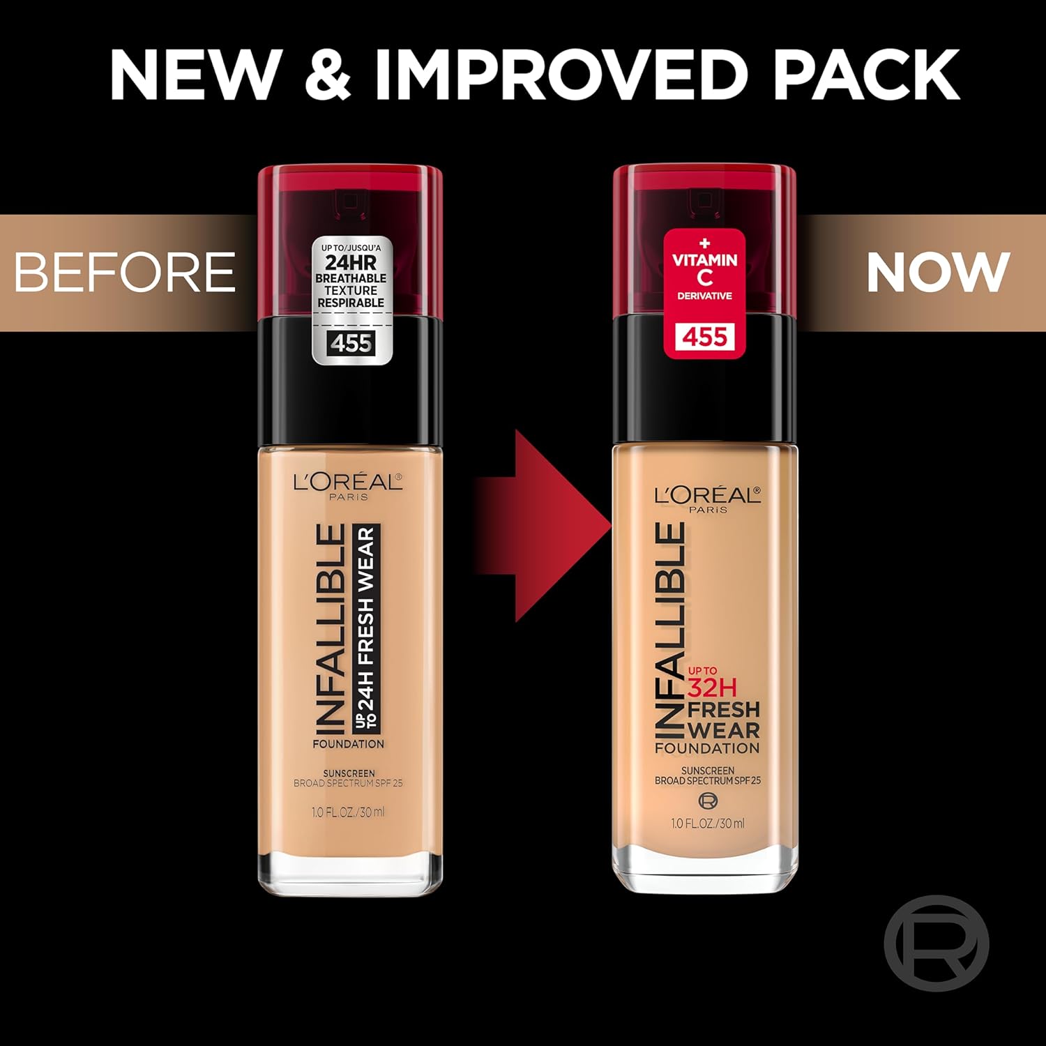 L'Oreal Paris Makeup Infallible Up to 32 Hour Fresh Wear Lightweight Foundation, 411 Beige Ivory, 1 Fl Oz, Packaging May Vary - Image 2